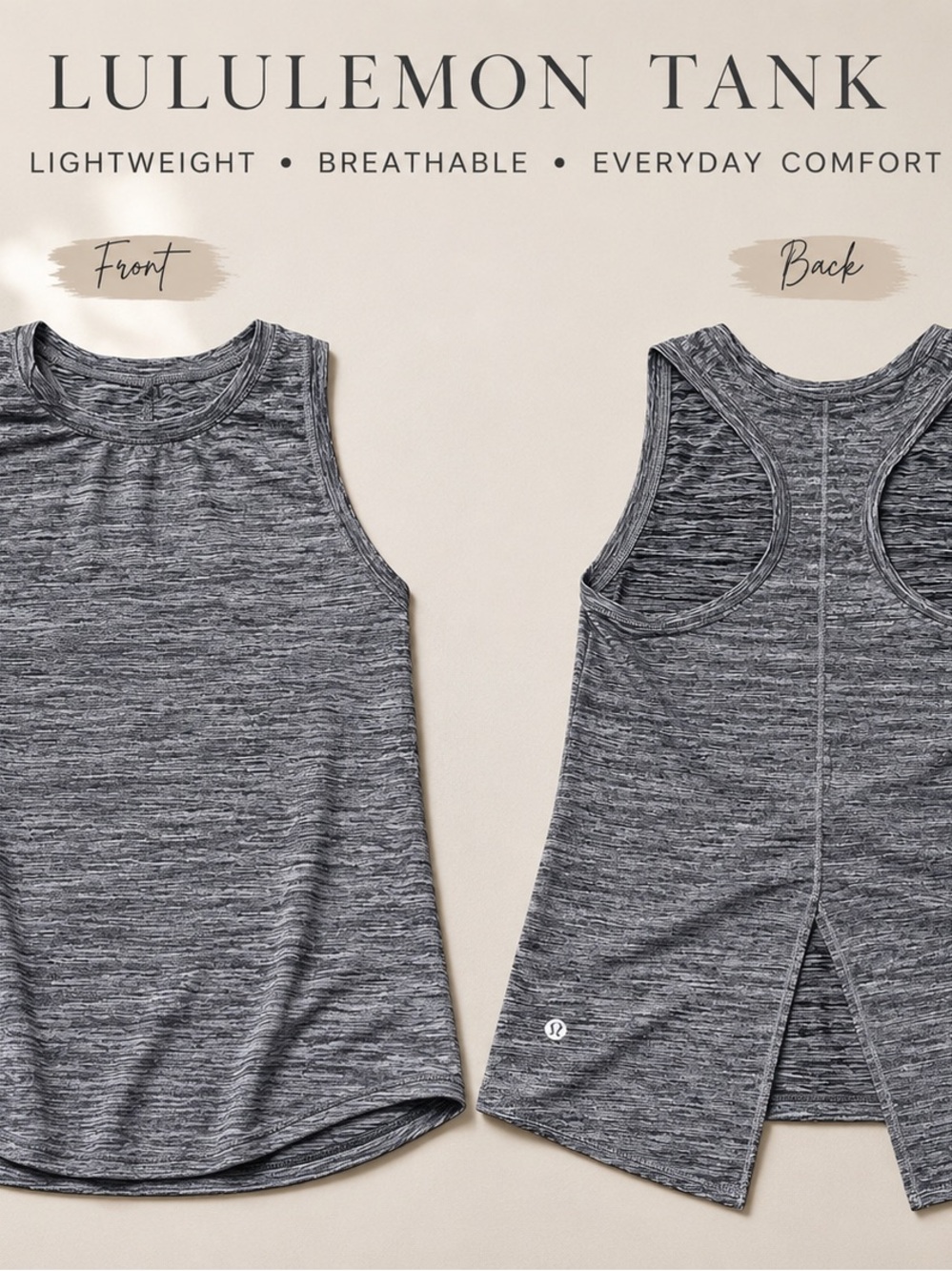 lululemon athletica Gray Marled Racerback Tank